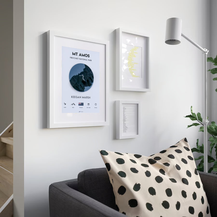 White frame · Black tile